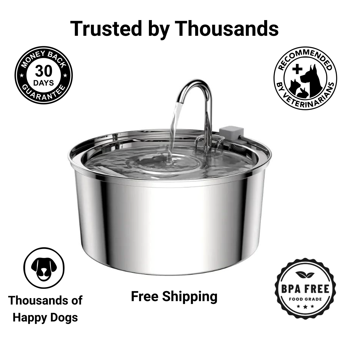 Furtaztic Flow™ Stainless Steel Dog Fountain